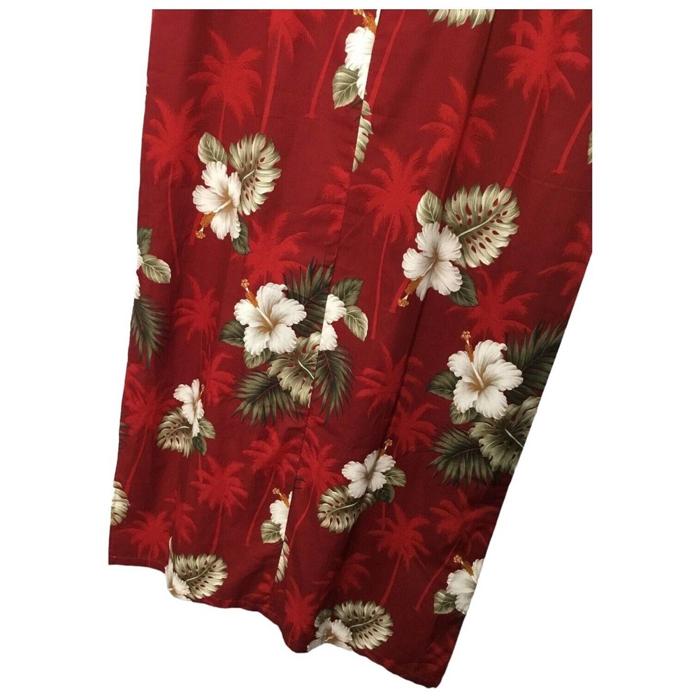 New Pacific Legend Tropical Hibiscus Monstera Hawaiian Tank Maxi Dress Red XL - Picture 8 of 11